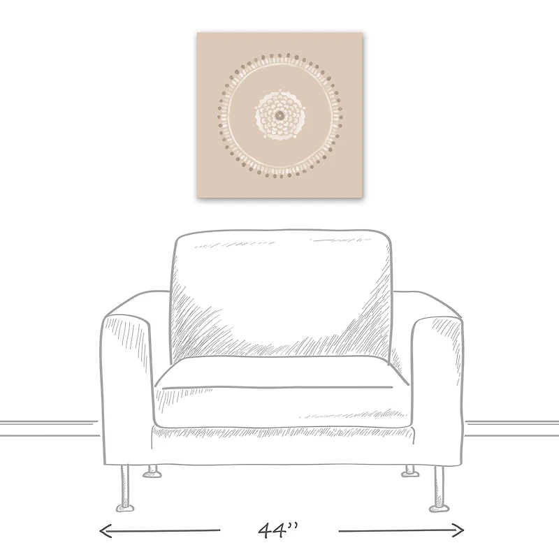 Neutral Medallion Dots 20" x 20" Canvas Wall Art