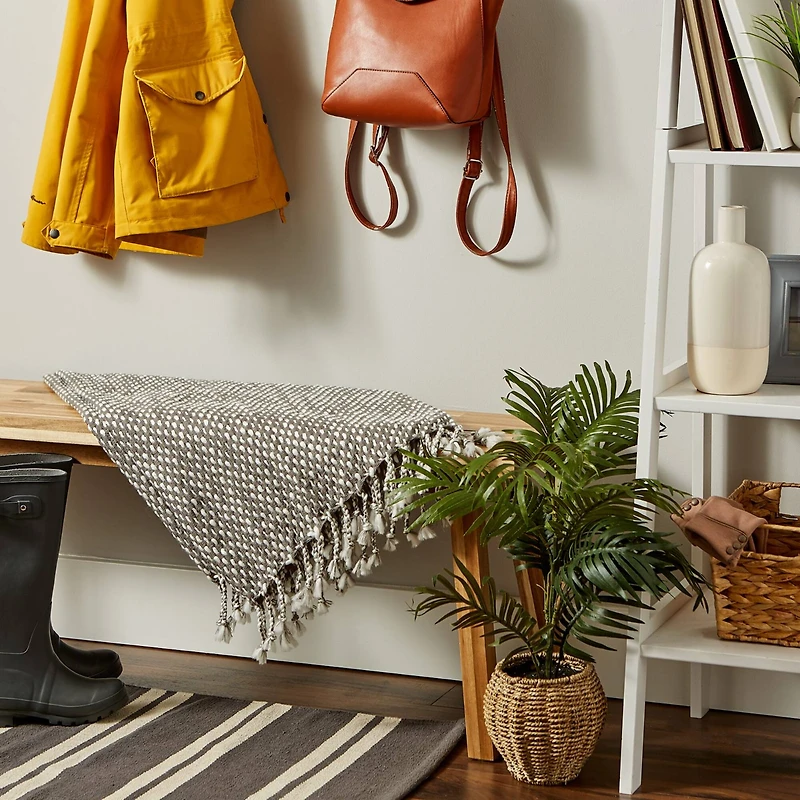 DII® Gray & White Textured Acrylic Throw