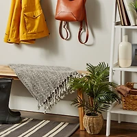 DII® Gray & White Textured Acrylic Throw