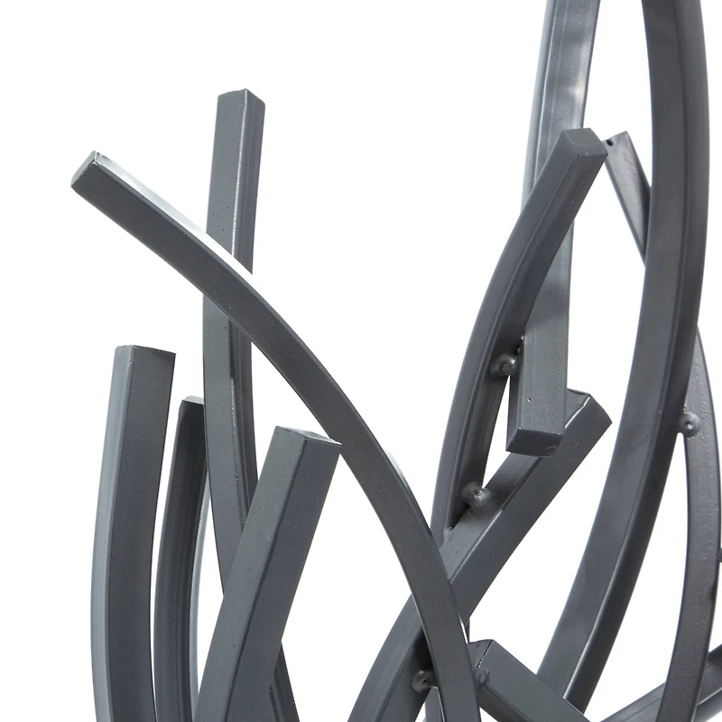 23" Gray Metal Abstract Sculpture