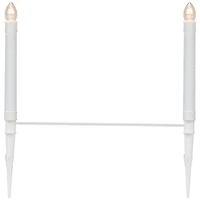 8" White C7 Candle Pathway Markers Christmas Lights With White Wire, 10ct.