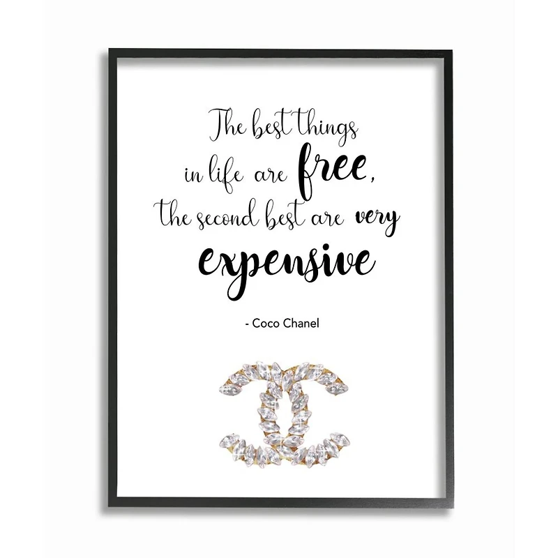 Stupell Industries Second Best Things In Life Quote Fashion Brand Glam Text Framed Wall Art