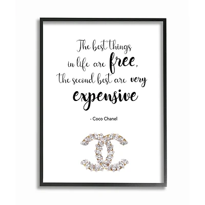 Stupell Industries Second Best Things In Life Quote Fashion Brand Glam Text Framed Wall Art