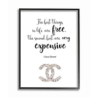 Stupell Industries Second Best Things In Life Quote Fashion Brand Glam Text Framed Wall Art
