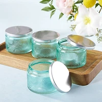 Kate Aspen® Garden Blooms Blue Glass Tea Light Holder, 4ct.