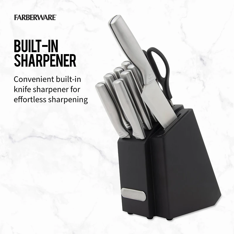 Farberware Edgekeeper 11-Piece Stainless Steel Knife Block Set