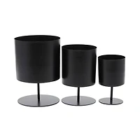 The Novogratz Black Modern Planter, Set of 3" 14", 12", 10"