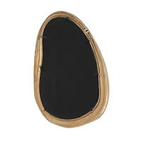Gold Aluminum Contemporary Abstract Wall Mirror, 23" x 1" x 35"