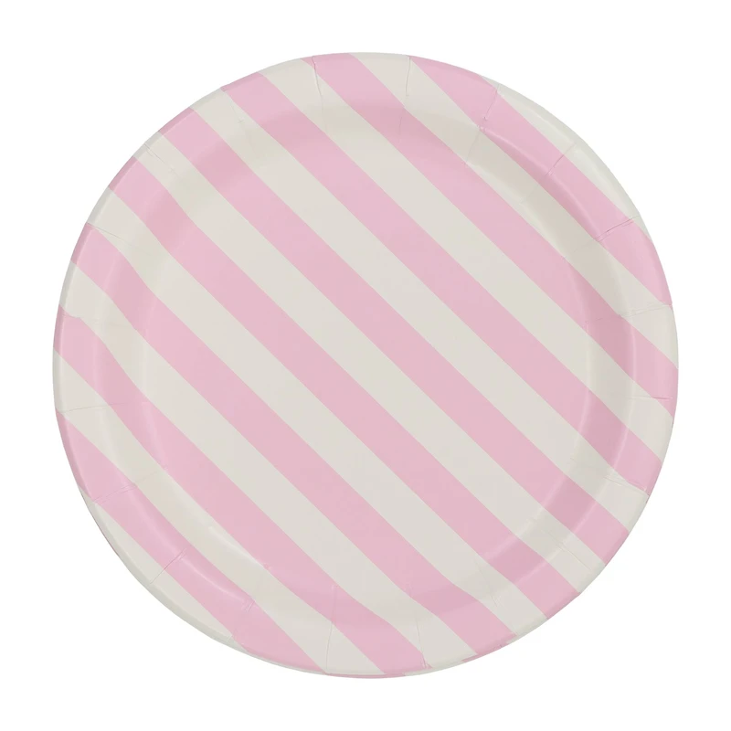 24 Packs: 10 ct. (240 total) 7" Pink & White Striped Plates by Celebrate It™
