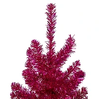 3ft. Unlit Metallic Pink Tinsel Artificial Christmas Tree
