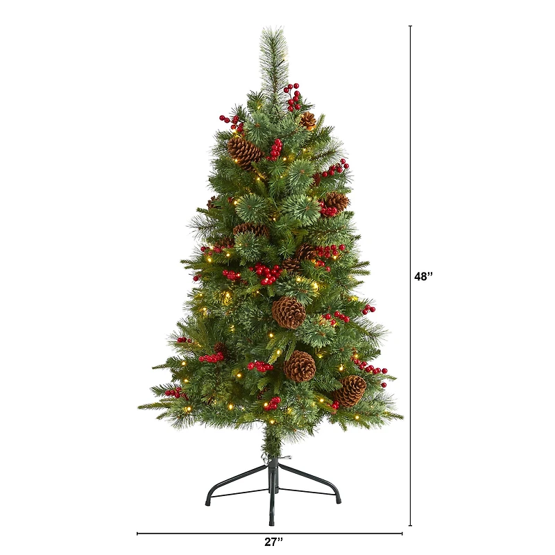 4ft. Pre-Lit Norway Mixed Pine Artificial Christmas Tree, Clear LED Lights