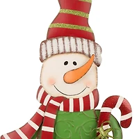 Glitzhome® 3ft. Metal Snowman & Santa Yard Stake Set