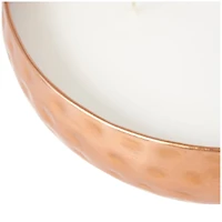7" White Tropical Breeze Scented 3-Wick Candle with Hammered Copper Container