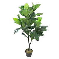 4 ft. Two-Tone Potted Wide Fiddle Leaf Floor Plant