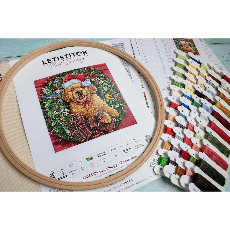 Letistitch Christmas Puppy Counted Cross Stitch Kit