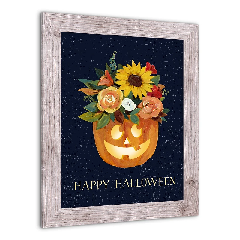 Floral Jackolantern 16" x 20" Western White Framed Print
