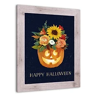 Floral Jackolantern 16" x 20" Western White Framed Print