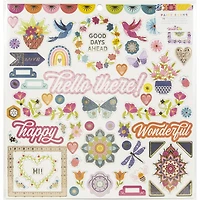 American Crafts™ Paige Evans Wonders Icons & Phrase Chipboard Stickers