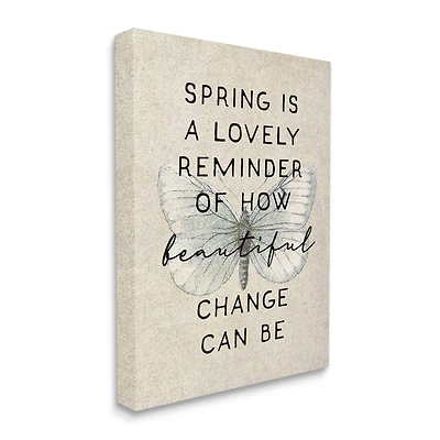 Stupell Industries How Beautiful Change Can Be Quote Spring Butterfly Canvas Wall Art