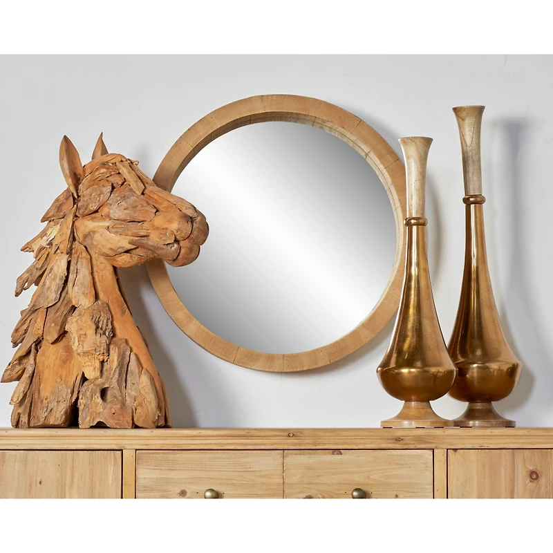 Brown Natural Framed Wall Mirror