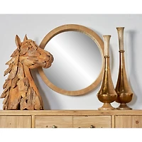 Brown Natural Framed Wall Mirror