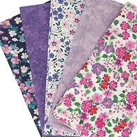 SINGER Spring Purple Floral Cotton Fabric Bundle
