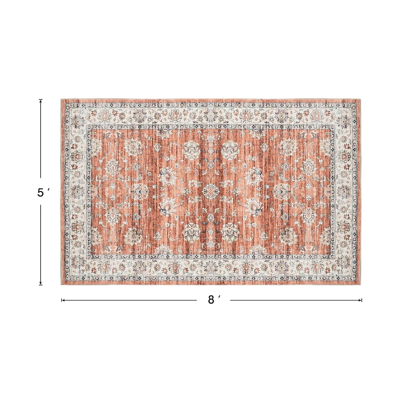 Glitzhome® & Ivory Oriental Area Rug