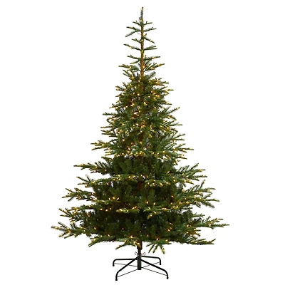 8ft. Pre-Lit Layered Washington Spruce Artificial Christmas Tree, Clear Lights