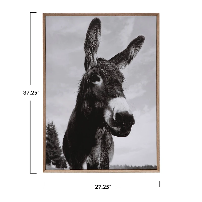 Hello Honey® Wood & Canvas Donkey Wall Plaque