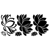RoomMates Black Line Art Lotus Peel & Stick Giant Wall Decal Set