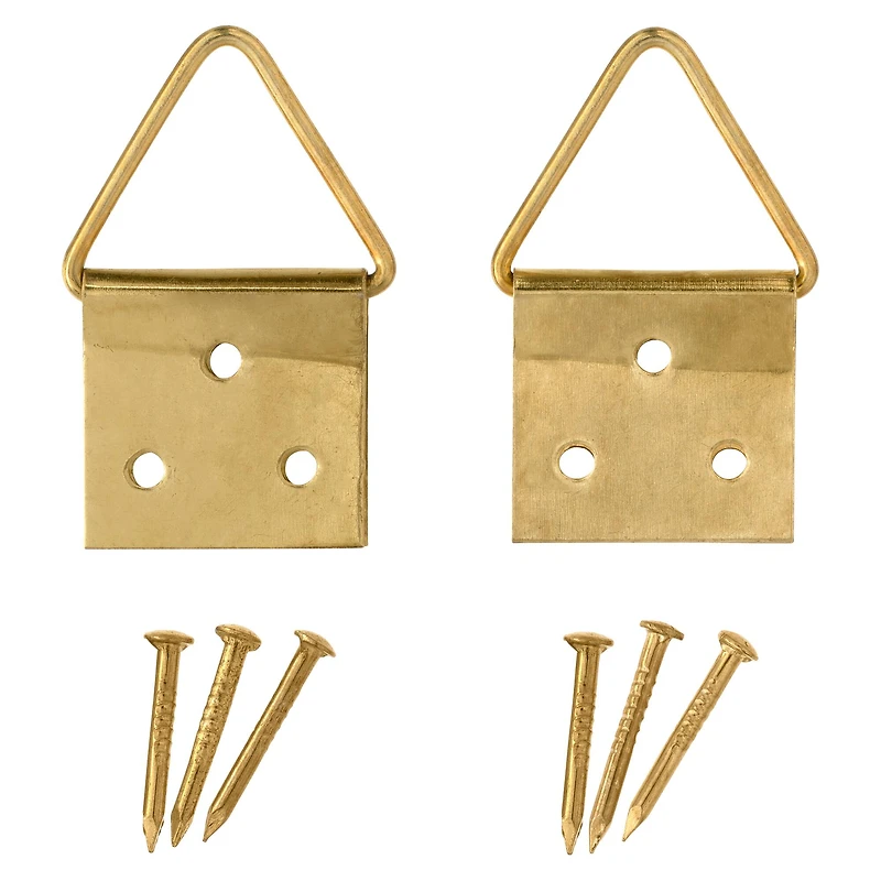 24 Packs: 2 ct. (48 total) Brass Triangle Ring Hanger by Studio Décor®