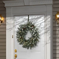 30" LED Snowy Morgan Spruce Wreath