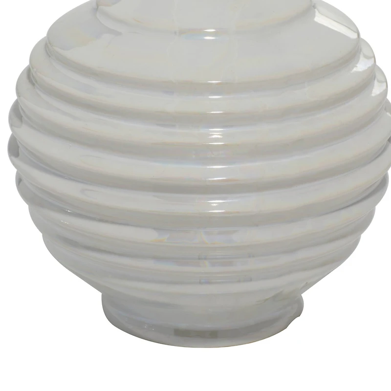 White Stoneware Modern Vase Set