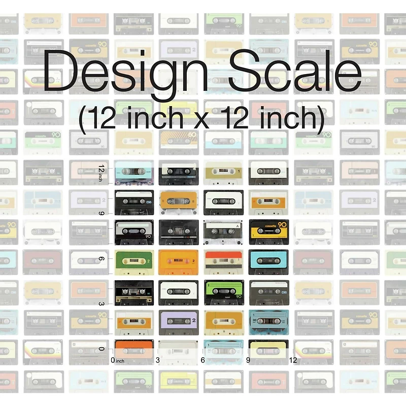 RoomMates Retro Cassettes Peel & Stick Wallpaper