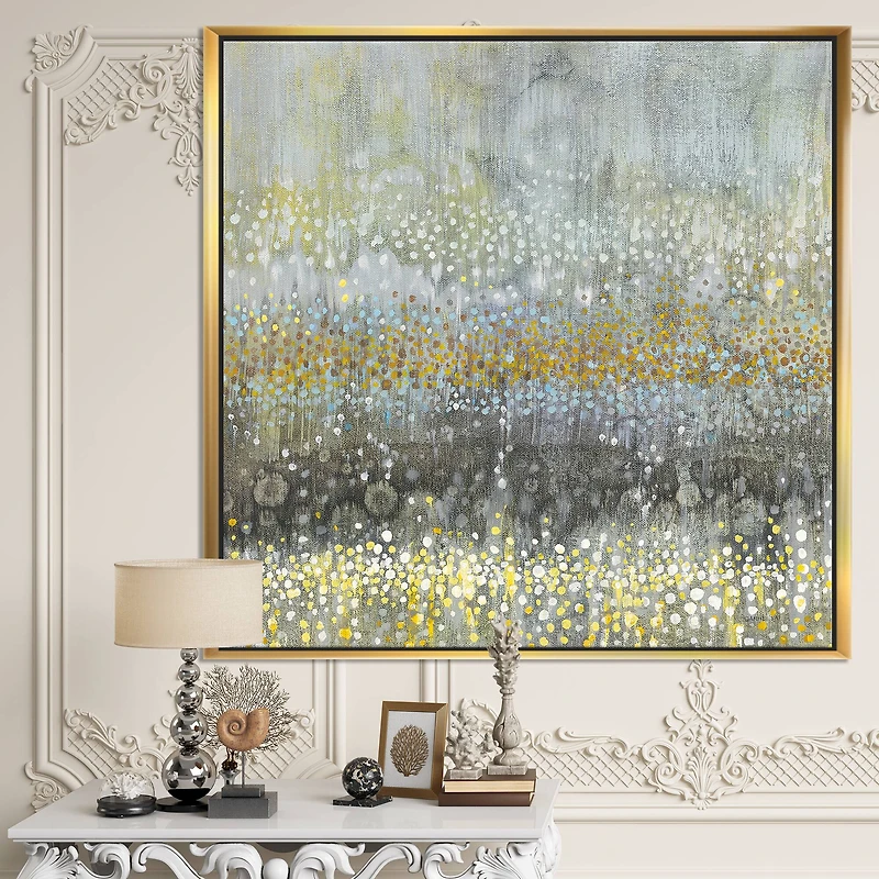 Designart - Glam Rain Abstract III - Modern & Contemporary Framed Canvas