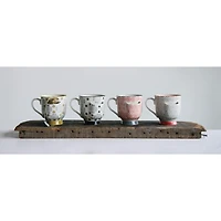 Hello Honey® Floral Stoneware Mugs with Tea Bag Holders Set