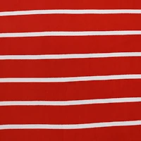 Fabric Merchants White Stripes on Double Brushed 4-Way Stretch Fabric