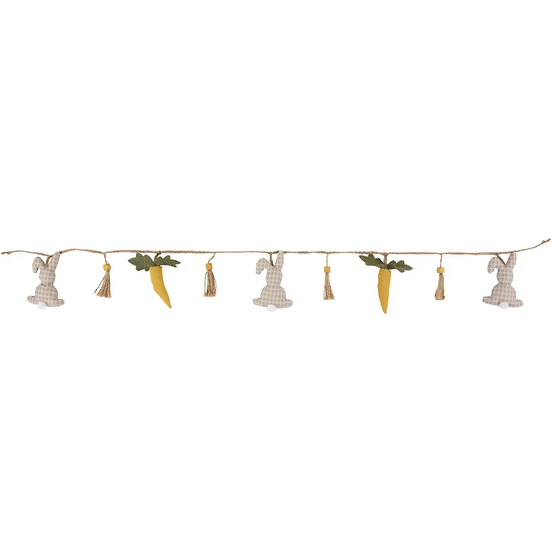 3.5ft. Plush Easter Rabbit & Carrot Twine Garland 