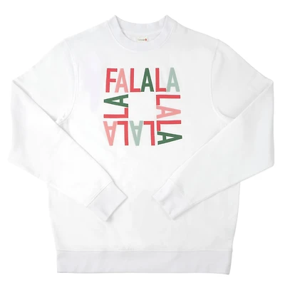 White Fa-La-La Adult Crew Neck Sweatshirt by Celebrate It