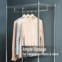 Mind Reader Heavy Duty Rolling Garment Rack with Adjustable Bar, Chrome