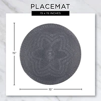 DII® 15" Round Natural Dahlia Woven Placemat Set, 6ct.