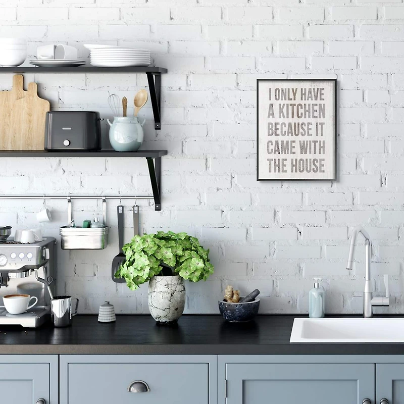 Stupell Industries Funny Kitchen Came with House Quote Cooking Humor Framed Wall Art