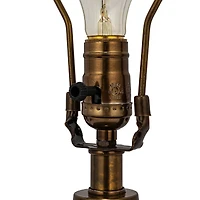 Hello Honey® 2ft. Green Glass Table Lamp with White Drum Shade