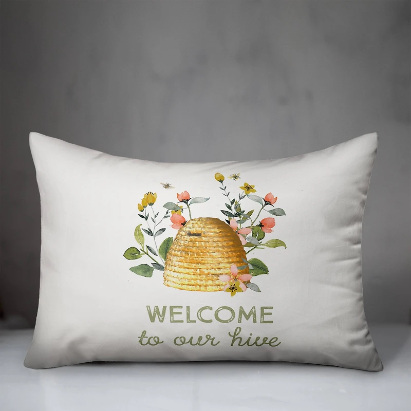 Welcome To Our Hive 14" x 20" Throw Pillow