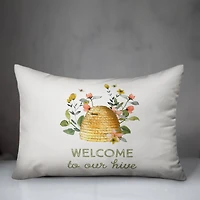 Welcome To Our Hive 14" x 20" Throw Pillow