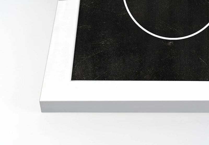 Moon Circle 11" x 14" White Framed Print Under Plexiglass