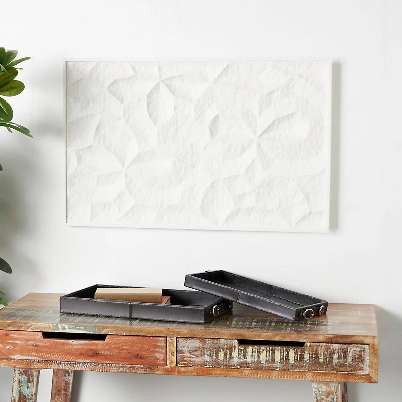 Abstract Dimensional Wall Art in White Frame