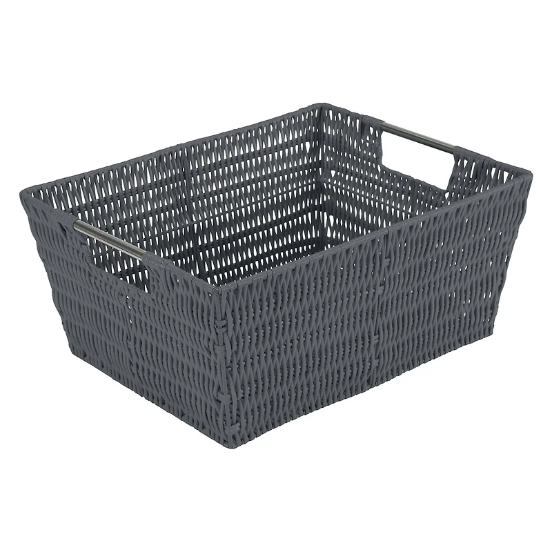 Simplify Charcoal Rattan Tote Basket Set, 3ct.