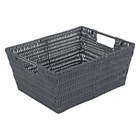 Simplify Charcoal Rattan Tote Basket Set, 3ct.