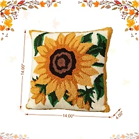 Glitzhome® 14" Fall Hooked Sunflower Pillow